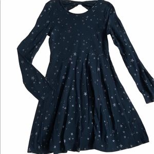 Girls Deep Blue A-Line Dress
